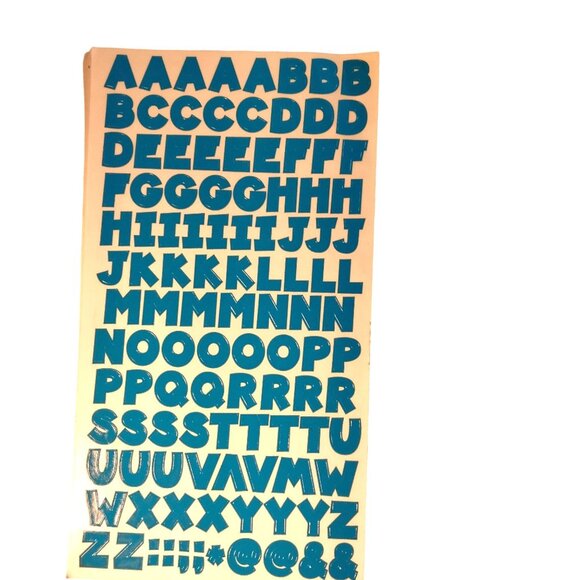 Chunky Teal Alphabet Numbers Sticker Sheet Making Memories 16974 - Picture 2 of 6